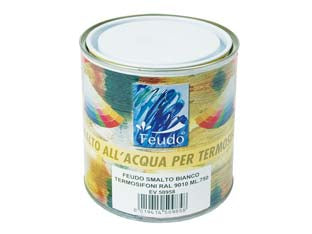 Smalto allacqua per termosifoni (termo lack) - ml.750 bianco RAL 9010 - prodotto a base di resine acriliche specifico per termosifoni, si consiglia di trattare preventivamente con convertitore di r...