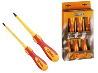 Giraviti isolati 1000v in serie pz.6 art.1273mq/d6 - in scatola da pz.6 contenuto:, pz.3 art.1274MQ a taglio 3x100-4x100-5,5x125, pz.3 art.1272MQ a croce PH0x60- PH1x80- PH2x100