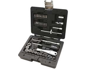 Chiavi a bussola esagonali in valigetta art.903/c42 - conf.pz.42 composta da: 13 chiavi a bussola 1/4'' da mm.4 a mm.14 (4-4,5-5-5,5-6-7-8-9-10-11-12-13-14) + 3 bussole con inse...