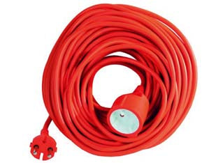 Prolunga per elettroutensili da giardino - mt.25 - cavo con sezione da 2 x mmq.1,5 spina schuko 16A, presa schuko con protezione per bambini, adatta per tutti gli apparecchi el...