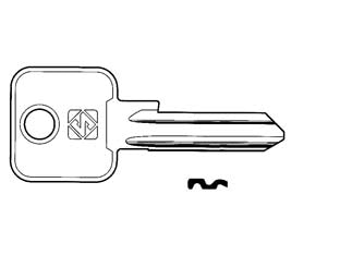 Chiavi per cilindri cisa 5 spine grandi cs46 - CS46 DX - in ottone nichelato, profilo dorsato, utilizzo principale: per lucchetti mm.50-60