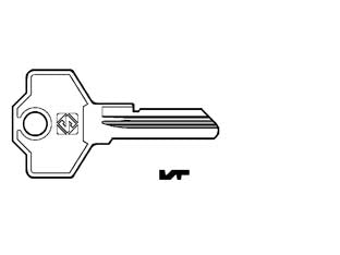 Chiavi per cilindri giussani 5 spine piccole gs4 - GS4 DX - in ottone nichelato, utilizzo principale: per quadri elettrici e cilindri per mobili