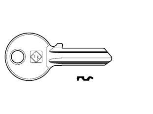 Chiavi per cilindri iseo 4 spine grandi ie7 - IE7 DX - in ottone nichelato, profilo dorsato