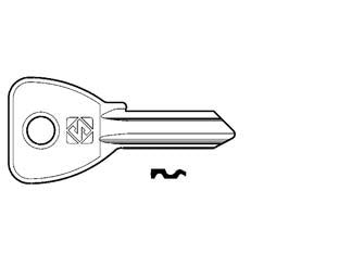 Chiavi per cilindri omec 4 spine grandi oc236 - OC236 DX - in ottone nichelato, profilo dorsato
