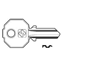 Chiavi per cilindri prefer 3 spine grandi pf208 - PF208 DX - In ottone nichelato, utilizzo principale: per serrature serranda
