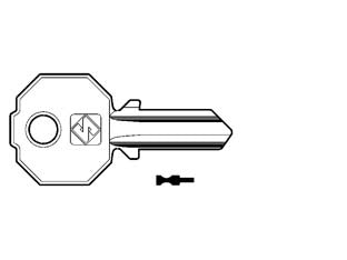 Chiavi per cilindri prefer 3 spine grandi pf5 - PF5 - In ottone nichelato, utilizzo principale: per serrature serranda