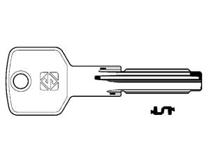 Chiavi punzonate per cilindri cisa 6+7 spine cs140 - CS140 - in ottone nichelato, profilo dorsato, per cilindri di sicurezza