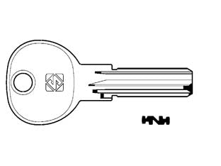 Chiavi punzonate per cilindri iseo 5+6+6 spine ie14 - IE14 - in ottone nichelato, profilo dorsato, per cilindri di sicurezza