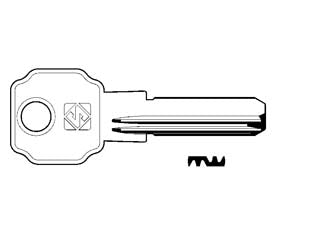 Chiavi punzonate per cilindri lince 5+5 spine lc14r - LC14R - in ottone nichelato, profilo dorsato, per cilindri di sicurezza