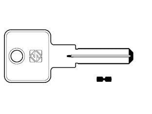 Chiavi punzonate per cilindri mg 5+5+5 spine mg8 - MG8 - in ottone nichelato, profilo dorsato, per cilindri di sicurezza