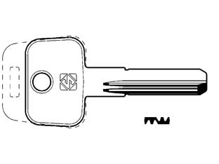 Chiavi per cilindri potent profilo piatto pt4r - PT4R - in ottone nichelato, profilo dorsato, per cilindri di sicurezza
