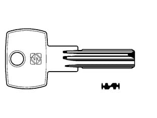 Chiavi punzonate per cilindri viro 6 spine vi19 - VI19 - in ottone nichelato, profilo dorsato, per cilindri di sicurezza