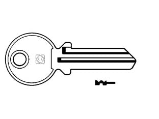 Chiavi per cilindri globe 6 spine grandi gl13r - GL13R SX - in ottone nichelato, utilizzo principale: per lucchetti