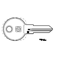 Chiavi per cilindri hafele 6 spine piccole hf75r - HF75R SX - in ottone nichelato