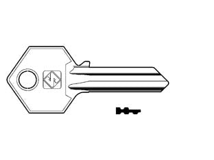Chiavi per cilindri yale 5 spine grandi ya63 - YA63 - in ottone nichelato profilo dorsato