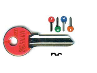 Chiavi per cilindri cisa 5 spine grandi cs206asl - CS206ASL DX slim fluo colori assortiti - utilizzo principale: per lucchetti da mm.50-60