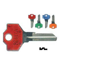 Chiavi per cilindri simeca 5 spine piccole sm1sl - SM1SL slim fluo colori assortiti - in ottone nichelato, utilizzo principale: per cilindri per mobili, per sportelli gas e quadri elettrici