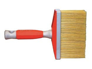 Plafoncini professionali antigoccia - mm.150x50x90 - in setola mista bionda, manico in plastica con rivestimento antiscivolo, battente in plastica giallo