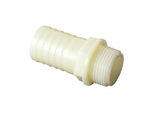 Raccordo in pa portagomma dritto - M 3/4' x ø mm.20 - filetto GAS maschio, in poliammide, idoneo per alimenti