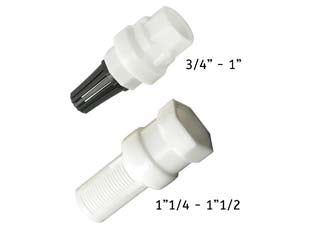 Valvola di fondo con filtro - F 1'1/2 ø mm.50x124 - filettatura GAS femmina, in resina acetalica e poliammide