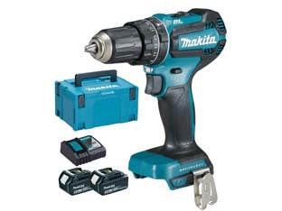 Trapano avvitatore percuss. 2 vel. 2 batt. litio 18v 5ah (dhp485rtj) - 2 batterie “LI-ION” da 5,0 Ah - 18v di potenza, reversibile, 2 velocità con regolazione elettronica 0-500/1.900 g/m., numero percussioni da 7.500/28.500 al...