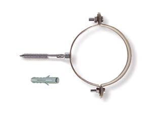 Collari per pluviali tondi - ø mm.75/80 tassello ø mm.10 - in acciaio zincato