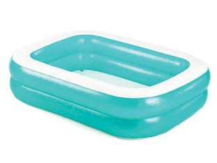 Piscina gonfiabile family rettangolare 2 anelli +6 anni - cm.200x146x48h - peso Kg.3,300 (art.54005) - realizzata in vinile spessore mm.0,27, 2 anelli, capienza d'acqua lt.450