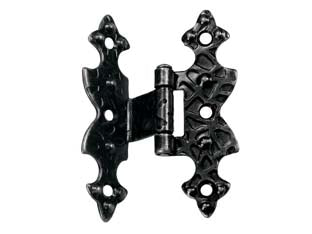 Cerniere a bandella con collo doppie - mm.70x45 - in acciaio nero sfumato