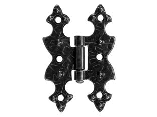 Cerniere a bandella piane doppie - mm.95x65 - in acciaio nero sfumato