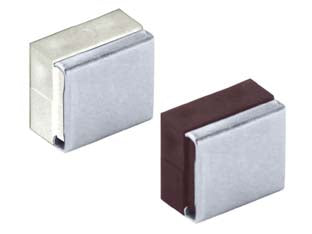 Giunzioni di assemblaggio con piastra - mm33x18x29h. plastica colore marrone - piastra in acciaio nichelato