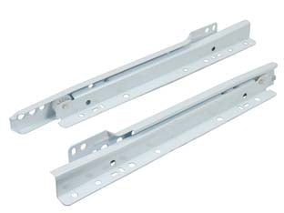 Guide scorrevoli per cassetti con rulli teflon bianche - cm.30 (art.4001 2 30) - in acciaio verniciato colore bianco con rulli in teflon