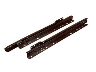 Guide scorrevoli per cassetti con rulli teflon marroni - cm.40 (art.4001 41 3) - in acciaio verniciato colore marrone con rulli in teflon
