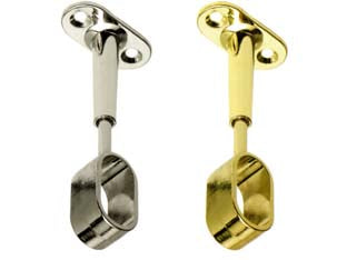 Reggitubo centrale regolabile ovale per armadio - mm.15x30, cromato - in zama