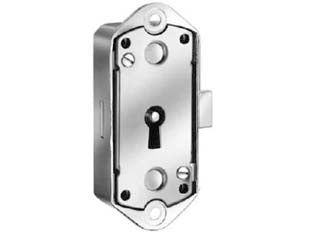 Serratura ad aste rotanti m98n - in zama nichelata (art.M98N) - senza chiavi e senza aste, applicazioni: anta destra, anta sinistra