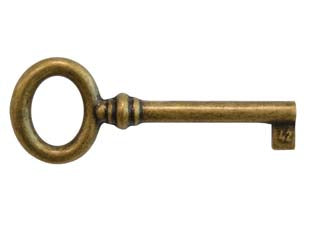 Chiavi per mobili mod.33728 in ottone florence - mm.29x69 lunghezza gambo mm.34 - innesto femmina