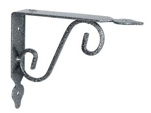 Mensole ornamentali brackets extra strong nero/argento - mm.230x25x175h. (9'x7') - in ferro battuto verniciato nero/argento