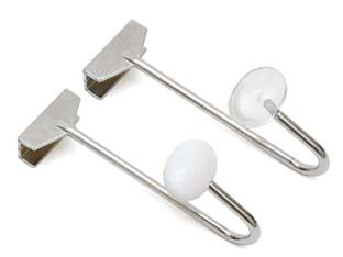 Gancio retroporta cromo - cm.5x15,5h. - pomello in vari colori (bianco,granito,cristal) su base in metallo