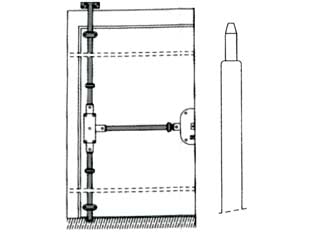 Asta telescopica diritta per serratura quintuplice 93-01 - ø mm.18 (93-01) - in acciaio verniciato con finale cementato, regolabile: 1 da cm.53/75, 1 da cm.80/125, 1 da cm.90/135