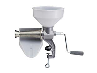 Passapomodoro a mano n°3 p.l.p. - corpo in ghisa trattata a caldo per uso alimentare con polveri epossidiche, elica in materiale plastico per alimenti adatto a...