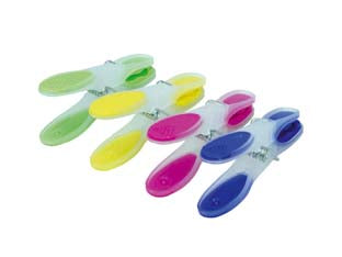 Mollette biancheria flower soft in plastica con grip morbido - in busta da pz.12 - colori assortiti