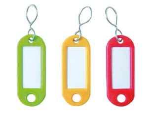 Portacartellini con gancio ad esse - in plastica colori assortiti