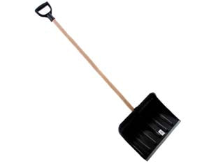Pala in abs per neve e granaglie - cm.121h. - cm.41 larghezza - pala cm.41x32h. in ABS colore nero, manico in legno ø mm.30 con impugnatura in ABS a delta