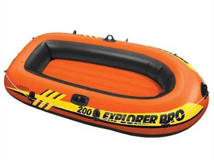 Canotto gonfiabile con tre camere daria explorer pro 200 +6 anni - cm.196x102x33h.- peso kg.4 (58356) - realizzato in PVC, spessore della plastica mm.0,35 in tre camere d'aria con doppia valvola, fondo gonfiabile per un maggiore ...