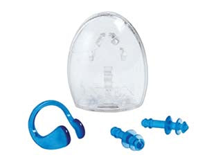 Set tappi naso e orecchie +8 anni - peso kg.0,04 (55609) - tappi auricolari morbidi di polivinile, da tenere inserite nelle orecchie durante il nuoto in acqua, clip con arco in gomma t...