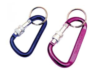 Moschettoni a vite portachiavi in alluminio con anello - ø mm.8x80 - corpo tubolare in alluminio, colori assortiti