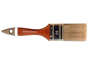 Pennellesse setola bionda professionale manico legno - mm.40x14x59 - manico legno, fascia ramata