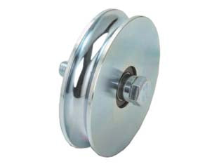Ruota cancelli gola tonda con 2 cuscinetti a sfera art.405 - ø mm.140x32 - portata Kg.550 - in acciaio zincocromato