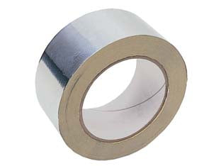 Nastro adesivo in alluminio alte e basse temperature - mm.50x45,7 mt. colore alluminio - aspetto di alluminio come i materiali isolanti, molto morbido e molto confortevole, facile da strappare a mano, utilizzo per ...