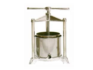 Torchietto premitutto milleusi in alluminio - lt.3,5 - cm.25x26x41h. - peso Kg.4 (art.00131) - per alimenti con raccoglitore in acciaio inox, struttura costruita in alluminio pressofuso brillantato