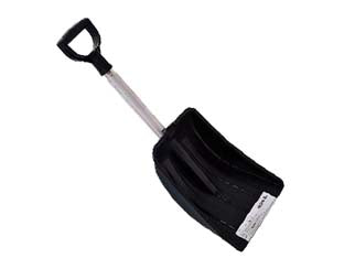 Pala per neve auto everest telescopica - cm.83h. tot., cm.25 largh. - pala cm.25.5x34h. in ABS colore nero, manico telescopico in alluminio ø mm.32 con impugnatura in ABS a delta